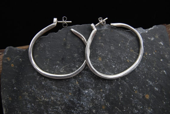 Orecchini Argento 925 A Cerchio - Grandi - Su Ordinazione - UK