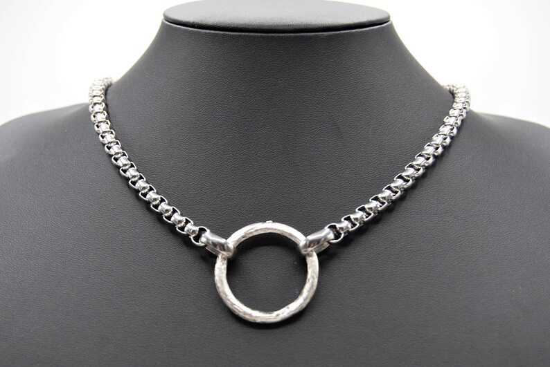 Stainless Steel O Ring Necklace Silver Box Chain Necklace Etsy