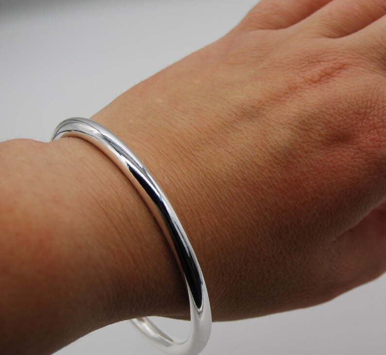 Simple Silver Bangle Solid Bangle Gift For Her Heavy Silver Bangle Minimalist Silver Bangle Plain Silver Bangle