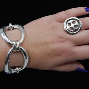 Statement Silver Link Bracelet: Chunky Cuff Jewelry