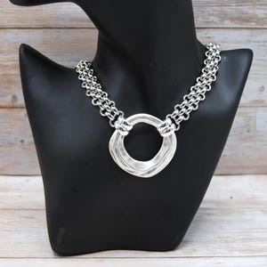 Chunky Stainless Steel Chain Necklace: Silver Plated Statement Choker
