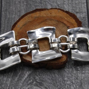 Statement Silver Bracelet, Chunky Silver Bracelet, Silver Toggle Clasp, Silver Padlock, Chunky Rolo Chain Bracelet, Solid Silver Bracelet image 7