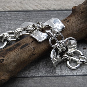 Statement Silver Bracelet, Chunky Silver Bracelet, Silver Toggle Clasp, Silver Chunky Rolo Chain Bracelet, Solid Silver Bracelet image 9