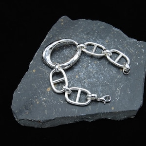 Statement Silver Link Bracelet: Chunky Cuff Jewelry