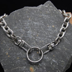 Stainless Steel Chunky Chain, Silver O Ring Necklace, Statement Silver Chunky Chain, Gift For Her, Statement Silver Cable Necklace