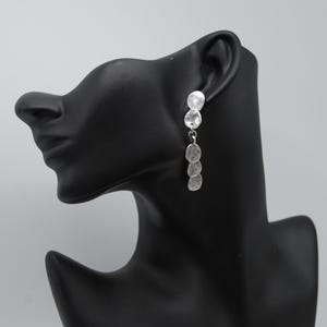 Abstract Silver Statement Earrings: Large Circle Design