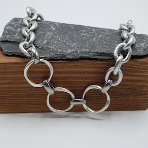 Chunky Stainless Steel Chain Necklace: Twisted Cable Statement Silver