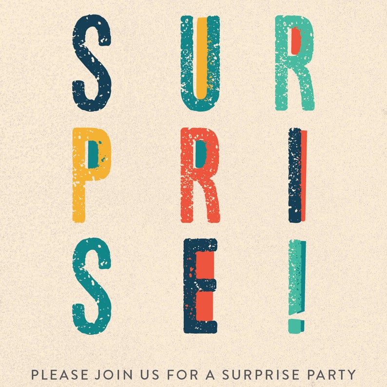 Electronic Invitation Surprise Party 3 Styles Etsy