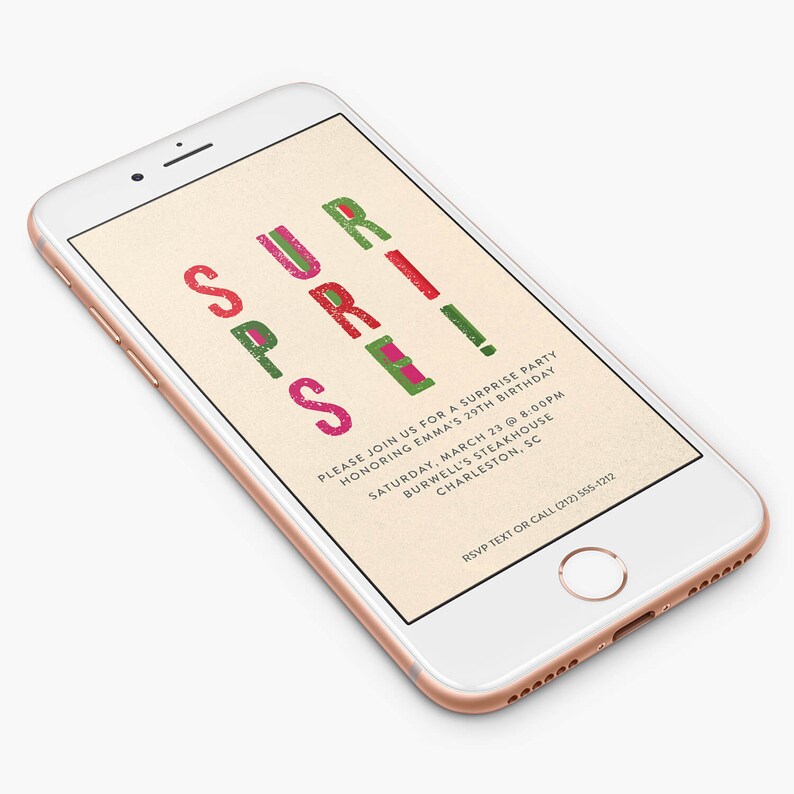Electronic Invitation Surprise Party 3 Styles Etsy