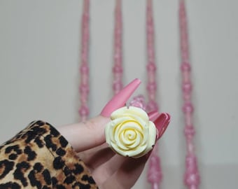 Betty Rose Fairy Wand - Pink Pastel Witch Wand, Costume Accessory