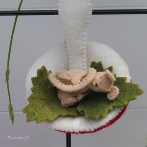 Hanging Agaric with little Mouse PDF felt pattern instant download image 1