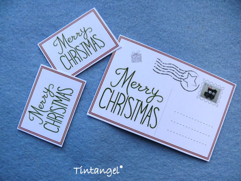 Christmas Greetings PDF pattern instant download including PDF files for the cards large and small. image 8