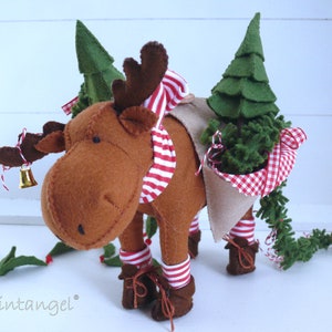 Jingle Moose "Christmas Green Service"- PDF pattern - Instant download