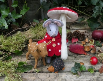 Forest Mouse sewing pattern  - PDF- hand sewing - Woodland style crafting - waldorf project