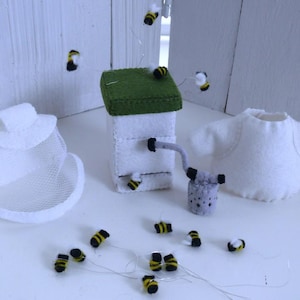 Imker Outfit Schnittmuster - Spielzeug Tier Kleidungsset - mit Filz Bienenstock & Bienen, (PDF)