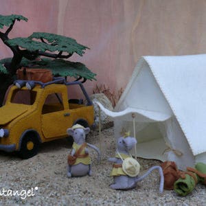 Combi Deal - Safari set - Three felt patterns, Jeep, Tent and Morris and Miny go safari - PDF patterns - instant downloads