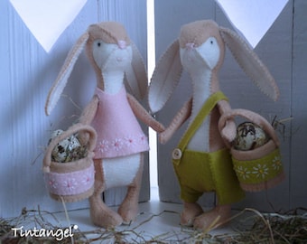 Dorothy and Dibbes, Easter Bunnies - PDF pattern - instant download