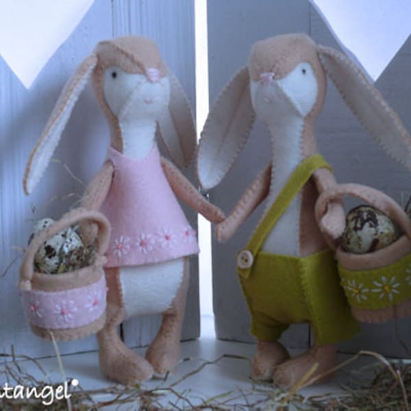 Dorothy and Dibbes, Easter Bunnies - PDF pattern - instant download