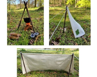 Campfire and Shelter - PDF felt pattern - sewing pattern - instant download