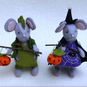 Patrón de ratón de Halloween para niños - PDF - costura a mano - descarga instantánea