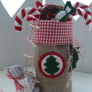 Anleitung für eine Weihnachtsmaus mit Süßigkeitentüte Schnittmuster - Bastelprojekt (PDF Download)