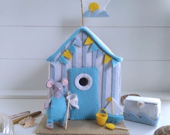 To the Beach with Little Mouse - PDF felt pattern - Instant download