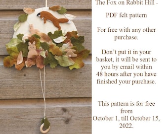 The Fox on rabbit Hill - PDF felt pattern - instant download - for free with any other purchase