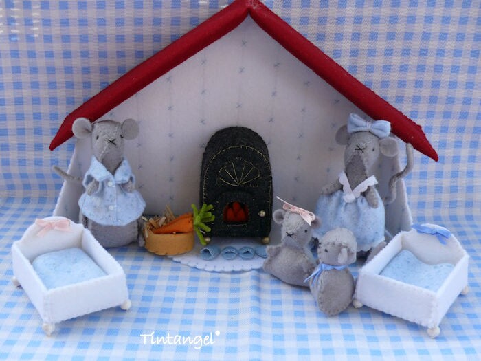 Bedroom With Mice Sewing Pattern - PDF - Felt Craft Project - Instant ...