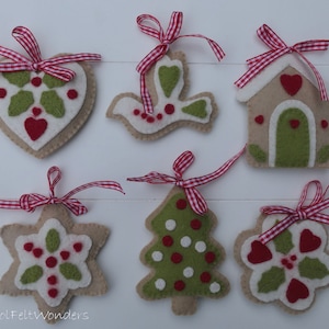 Christmas Tree Ornaments - PDF felt pattern - instant download