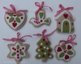 Christmas Tree Ornaments - PDF felt pattern - instant download