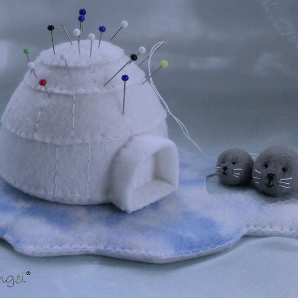 Igloo Pincushion - PDF felt pattern - instant download