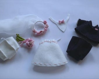 Felt Bride and Groom Costume sewing pattern – dressed animal - toy animal clothing - PDF