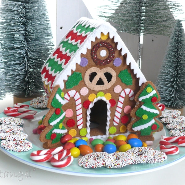 Gingerbread House - PDF felt pattern - Instant download