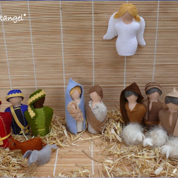 Crèche de Noël - Crèche de Noël - Patron de feutrine PDF - Téléchargement Instand