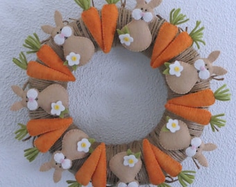 Carrot Club Wreath - PDF felt pattern - instant download