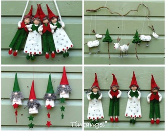 Kerstversiering in Scandinavische stijl - PDF-patroon - Direct downloaden