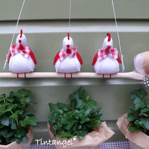 Funky Chickens - PDF felt pattern - instant download