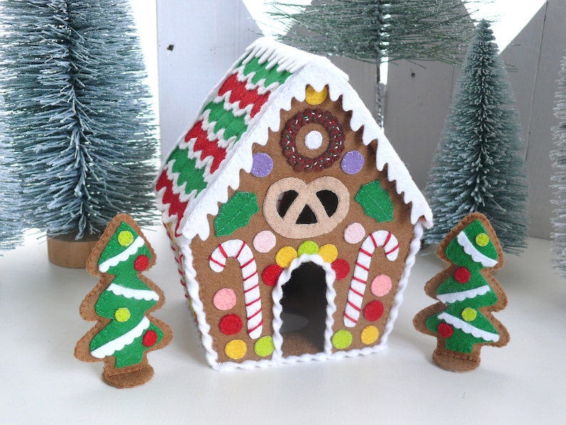Gingerbread House PDF Felt Pattern Instant Download Etsy UK