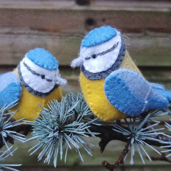 Blue tits - PDF pattern - sewing pattern - felt pattern - instant download