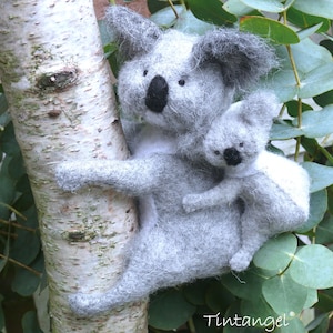 Koala - PDF pattern - Instant felt Download - pattern includes large and little Koala.