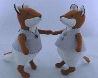 Fox sewing pattern - Felt Toy animal -dressed animal - PDF - Instant download
