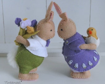 Bunny Love - PDFfelt  pattern - instant download