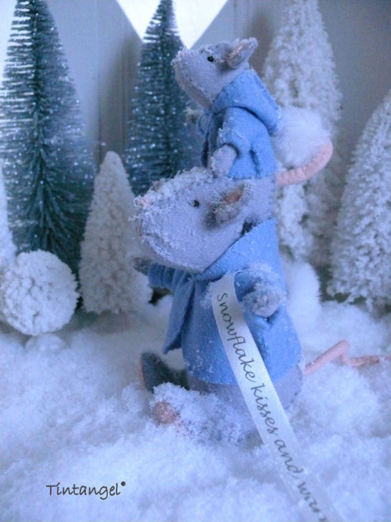 PDF pattern instand download including ribbon send by mail Snowflake kisses and warm winter Wishes