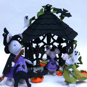 Schnittmuster Set Halloween - Hexe, Mäuschen, Pavillon und Garten - PDF - sofort-Download