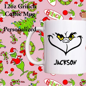 Taza de café Grinch / Taza Grinchmas de 15 oz / Grinchmas / Taza de café navideña de 15 oz / Taza personalizada.