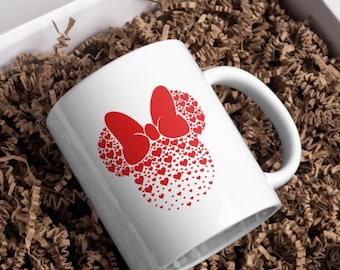 Musse & Mimmi alla hjärtans dag-kaffemugg | Disney kärleksmugg | Söt parpresent | Alla hjärtans dag-mugg | 450 ml kaffemugg