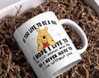 Taza "Winnie the Pooh te quiero" / Taza de café para San Valentín / Taza linda de Winnie / Taza de oso Pooh de 433 ml / Regalo inspirado en Disney