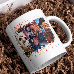 Jason, Freddy & Michael Horror Mug | 15 oz Coffee Mug | Horror Movie Gift | Slasher Coffee Mug
