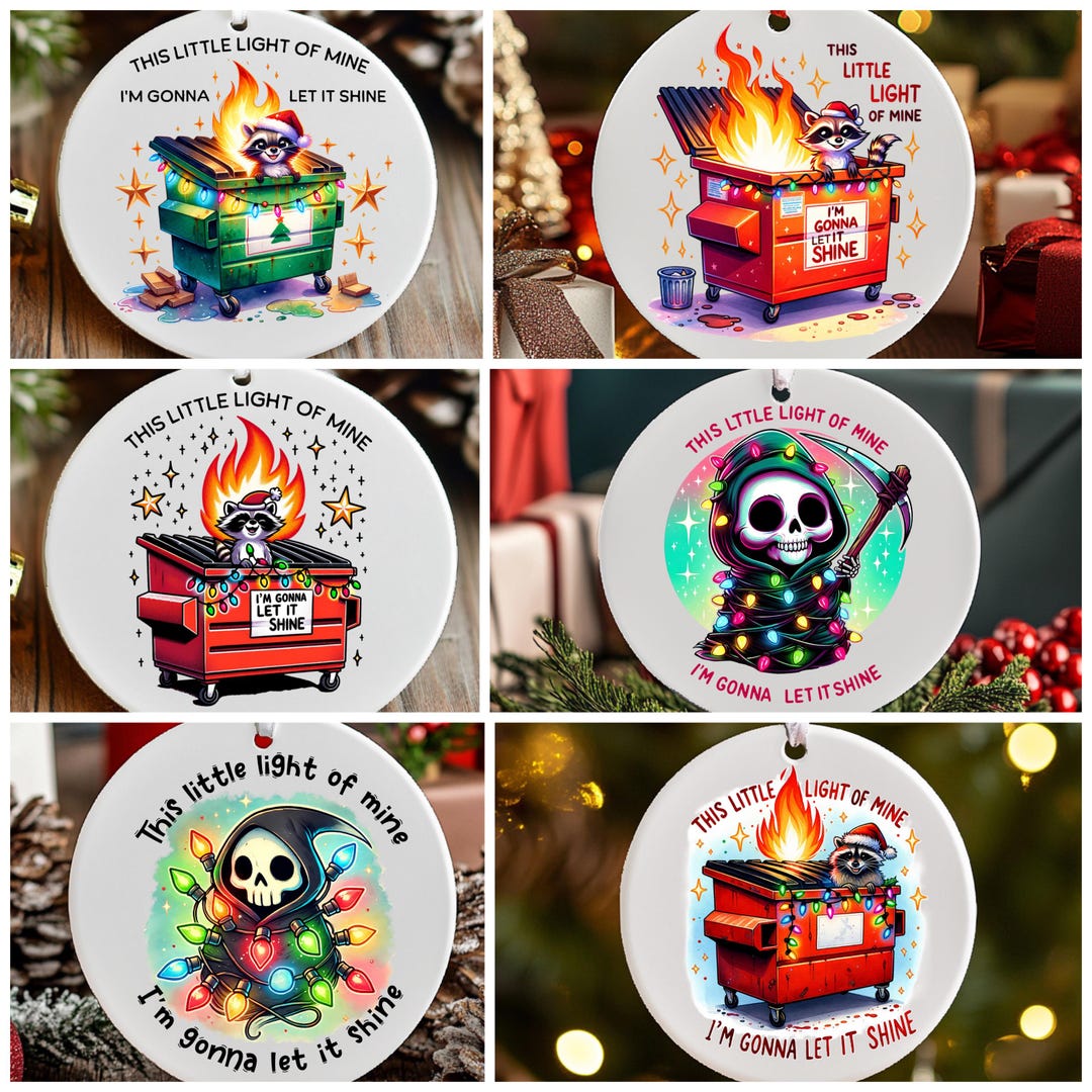 Racoon Reeper Funny Christmas Ornament – Dumpster Fire Raccoon Ornament, Grim Reaper ...