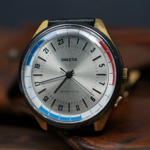 Retro watch, Men watch, Classic watch men, Raketa watch, Raketa 24, Mens watch, Mechanical watch, Art deco watch, Mens wrist watch, Watch